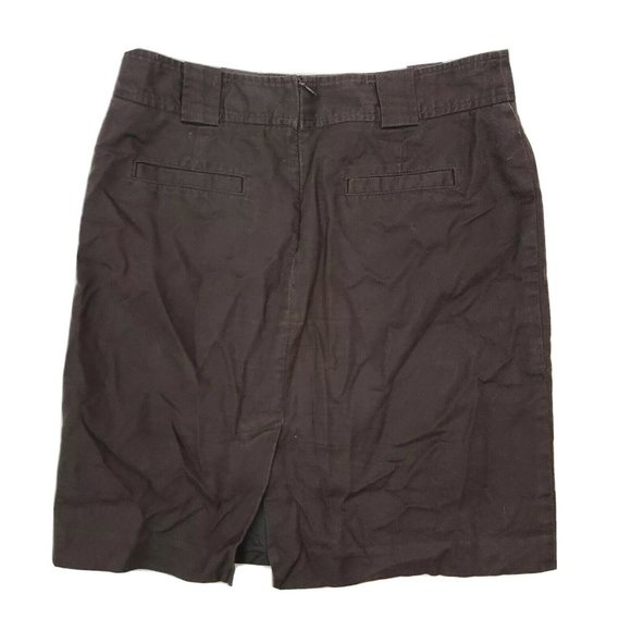 BANANA REPUBLIC Solid Brown Linen Cotton Skirt 8 - Picture 5 of 5